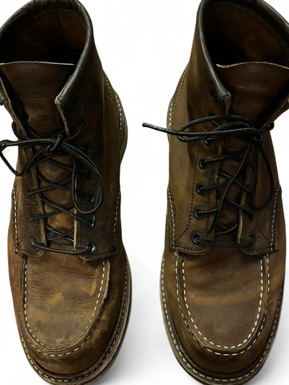 Red Wing Shoes Brown Leather Moc Toe Lace-Up Boots